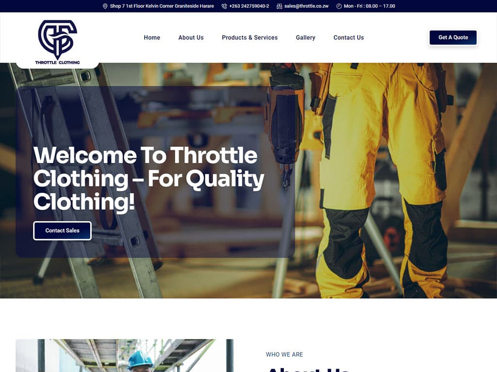 Throttle Clothing screenshot